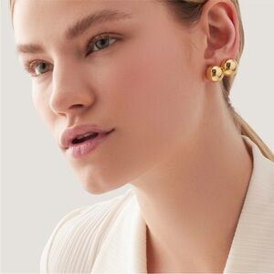 Jenny Bird Gold Double Ball Earrings